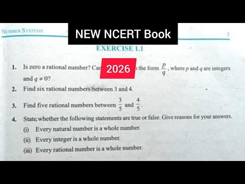 Class 9th Maths Chapter 1 | Number System Solution | Exercise 1.1 | Q1 to Q4 | CBSE | 2026 |