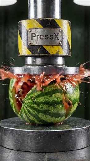 Watermelon Explosion Under Hydraulic Press 🍉💥 (Ultra Satisfying)