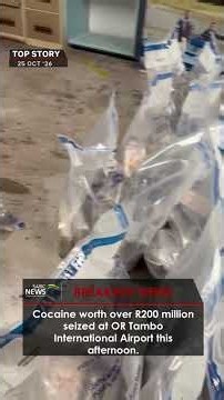 Cocaine worth over R200 million seized at OR Tambo International Airport