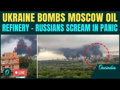 Ukraine Bombs Russia’s Oil Refinery LIVE | 555+ Drones BLAST OFF, Pound Moscow | Russia War LIVE