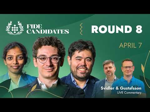 ♟ CHESS | FIDE Candidates 2026 | Round 8 LIVE | Caruana, Nakamura, Vaishali & more