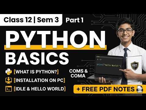 Basics of Python Part 1 | Class 12 Semester 3 | COMS & COMA | WBCHSE