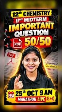 12th Chemistry 2nd Mid Term Important Questions with PDF 🎯 #tnstateboard #shravaneemam