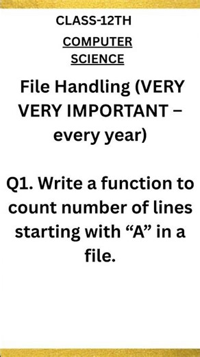 12TH COMPUTER SCIENCE PYTHON IMP QUESTION #12thboard #computerscience #12thcomputerscience #shorts