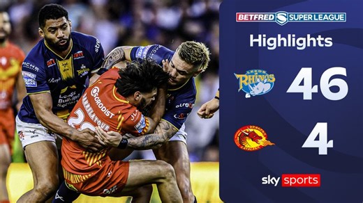 Super League: Leeds Rhinos thrash Catalans Dragons to remain top as Hull FC score 50 points at Castleford Tigers