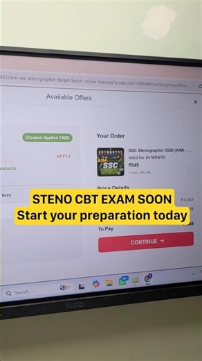 STENO CBT EXAM SOON Start your preparation today #ssc #sscpreparation #sscadda247