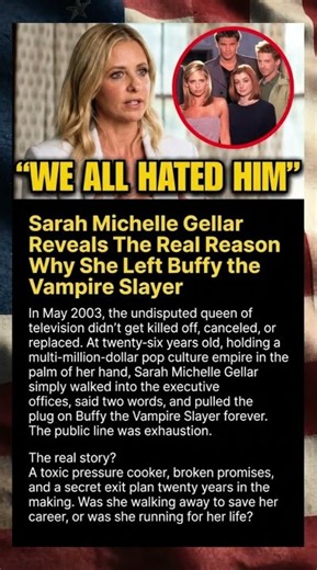 Sarah Michelle Gellar Reveals The Real Reason Why She Left Buffy the Vampire Slayer