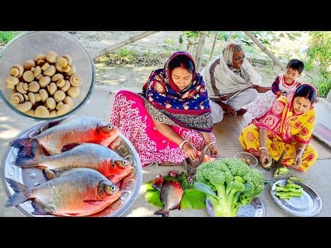 রুপচাঁদ মাছের ঝাল আর ব্রকোলি দিয়ে দারুন রান্না সাথে দুপুরে লাঞ্চ খাওয়া
