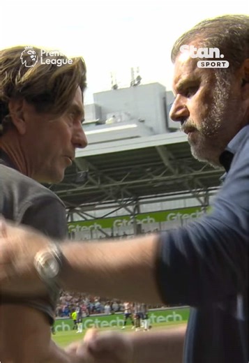 Ange Postecoglou's first Premier League match was against his future Spurs successor Thomas Frank in 2023 ⚔️ Brentford host Tottenham LIVE on Stan Sport on Friday from 6.50AM. ↳ Premier League. Live & On Demand with 4K on Football’s New Home, Stan Sport. Stream now. #StanSportAU #PremierLeague #Brentford #Tottenham