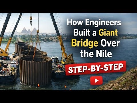How Engineers Built a Giant Bridge Over the Nile (Step-by-Step) #BridgeConstruction #MegaProjects