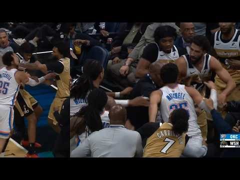 4 EJECTED for FIGHT between OKC Thunder and Washington Wizards 😳