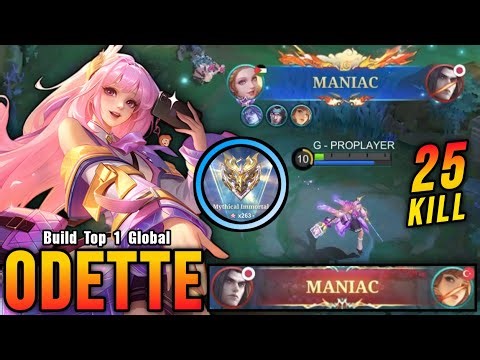 Enemy MANIAC?! No Problem!! 25 Kills Odette Midlane Carry!! - Build Top 1 Global Odette ~ MLBB
