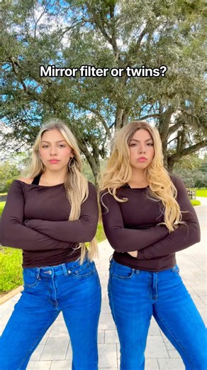 I think we won this trend… 😂 #mirrorfilter #twins | Gabriella Triple Charm #shorts