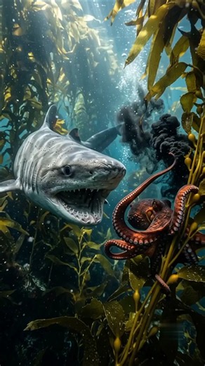 Shark vs Octopus: The Kelp Forest's Deadliest Ambush 🦈
