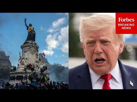 JUST IN: President Trump Reacts To Widespread Protests In France