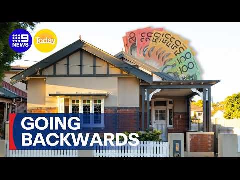 House prices start to fall as interest rate rises hit property market | 9 News Australia