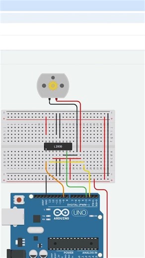 How to Control a DC Motor with Arduino and L293D | Tinkercad Simulation Tutorial