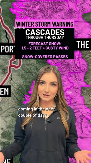 A winter storm has begun dumping heavy snow in the Cascades 🌨️