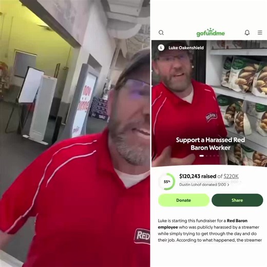 Standing 💯 with Walt Z the Red Barron worker who snapped on punk influencer trying to pull prank in Michigan. @GoFundMe link is in video. This man is a working class hero! #gofundme #redbarronpizza #michigan #workingclass