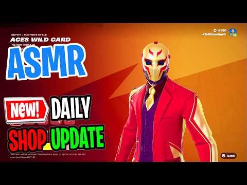 ASMR Fortnite Shop FNCS Aces Wild Card Skin Returns! Daily Update Today 🎮🎧 Relaxing Whispering 😴💤