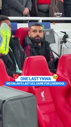 Salah hears YNWA one last time on a UCL night at Anfield 😢💔 #salah #mosalah #liverpool #ucl