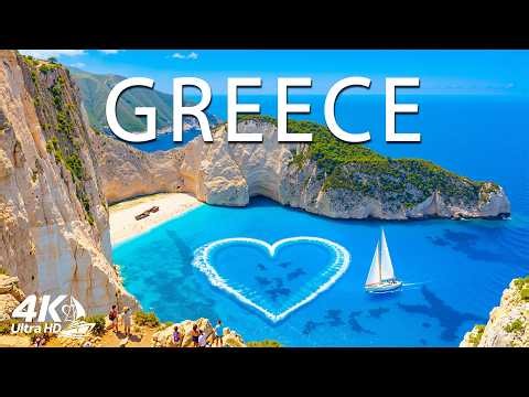 [4K] Greece 🇬🇷 Santorini & Aegean Coast, White Villages & Island Atmosphere | Deep House 4K UHD