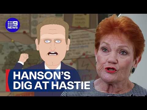 Backlash after Andrew Hastie labelled "traitor" in Hanson's cartoon video | 9 News Australia