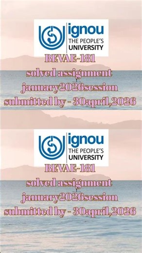 IGNOU bevae181assignmentsolution july2025session #ignou2025 #ignouassignment #ignousolvedassignment