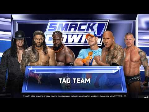 FULL MATCH - THE UNDERTAKER & ROMAN REIGNS & OBA FEMI VS JOHN CENA & THE ROCK & RANDY ORTON