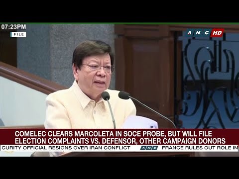 Comelec clears Marcoleta in SOCE probe, to file election raps vs. Defensor, other campaign donors