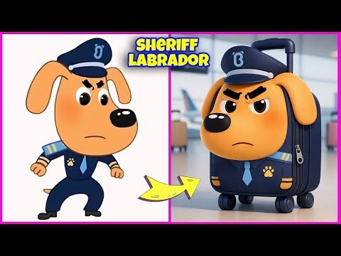 Sheriff Labrador Character and Their Dream Suitcase 🧳✨