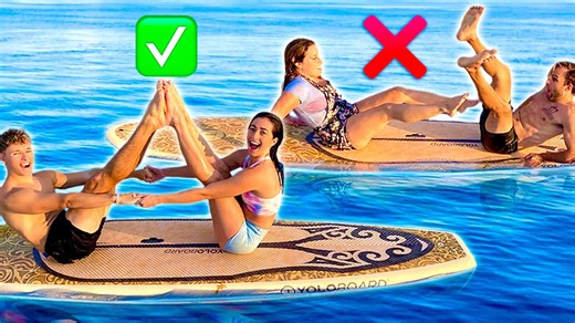 Extreme couples yoga challenge shocks crowd