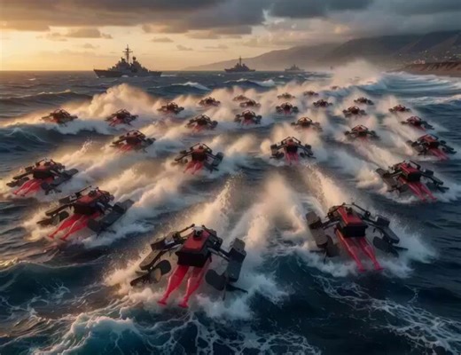 Israel is building palm-sized naval super-drones that run on water like Jesus lizards.Researchers at Ben-Gurion University developed AmphiSTAR, a high-speed amphibious robot inspired by cockroaches and basilisk lizards.It crawls lightning-fast over rough terrain on land, then deploys four hybrid propeller/paddles to skim across the ocean surface at high speed, seamlessly transitioning between environments.Now imagine hundreds in a coordinated swarm.Perfect for naval special ops, littoral reconna