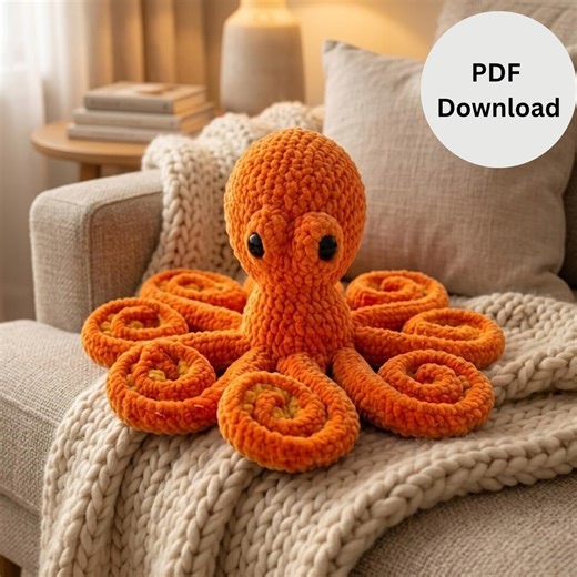 Octopus Crochet Pattern | Amigurumi Octopus PDF | Plush Octopus Toy | Easy Beginner Crochet Pattern | Sea Animal Crochet - Etsy