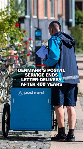 Denmark's national postal service, PostNord, has delivered its final letter, marking the end of a 400-year tradition as digital communication replaces physical mail. The move makes Denmark the first country to conclude that letter delivery is no longer essential—or economically viable—in the digital age. https://cnn.it/3YlpnA1 | CNN International