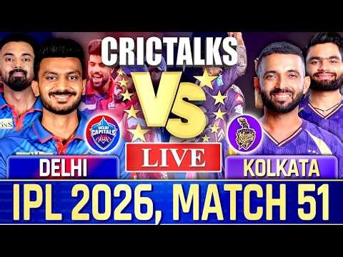 🔴 IPL Live Match: DC vs KKR, Live Commentary | IPL 2026, Cricket Live Match Score , 1st Inn