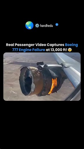 ☄️handhedu⚙️ on Instagram: "Passenger Films Boeing 777 Engine Explosion at 13,000 Feet — Real Footage 😱 In 2021, United Airlines Flight 328, a Boeing 777-200, suffered a terrifying engine failure just minutes after take-off from Denver International Airport. Flames burst from the right engine as debris rained down over Colorado — and a passenger captured it all on camera. The pilots stayed calm, declared an emergency, and safely landed the aircraft back in Denver. This video explains what reall