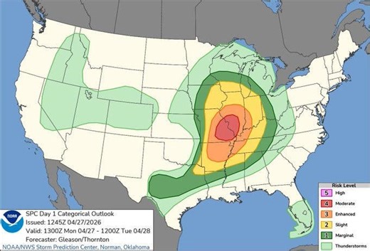 Severe weather, tornadoes possible Monday across Lower Peninsula