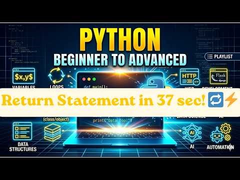 Python Return Statement in 37 sec! 🔁⚡ | Beginner Friendly! #coding #python #programming #learnpython