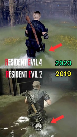 RE2 Remake (2019) vs RE4 Remake (2023) - Water Physics #residentevil2remake #residentevil4remake