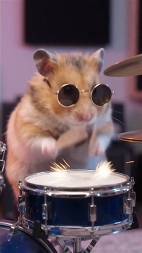 This Rockstar Hamster Just Shredded the Drums! 🐹🥁