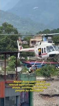 Daring Helicopter Rescue in Nepal Flood