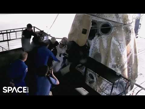 SpaceX Crew-12 exits Dragon capsule with assistance after splashdown