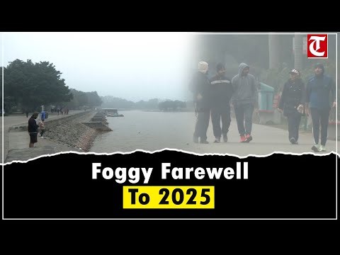 Dense fog blankets Sukhna Lake on 2025’s last morning, low visibility and birds mark winter dawn