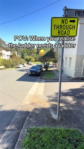 gutter cleaning fails ladder needs a ladder — funny pressure cleaning POV