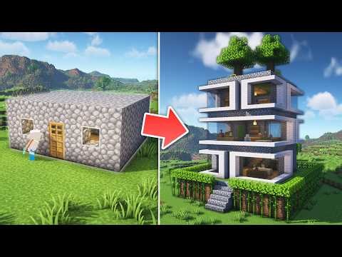 ⛏️ Minecraft :: How to build a Modern Cobblestone House 🪨🏠 [마인크래프트 조약돌로 멋진 집짓기 건축강좌]