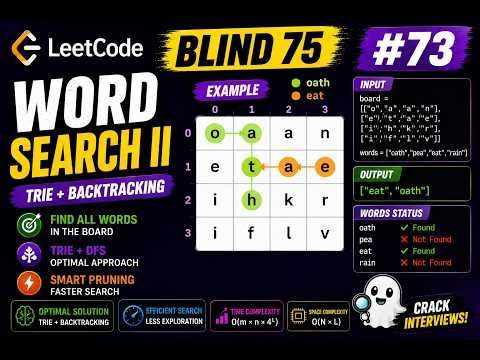 Word Search II Explained 🚀 | Trie + Backtracking | LeetCode Hard | Blind 75 #73