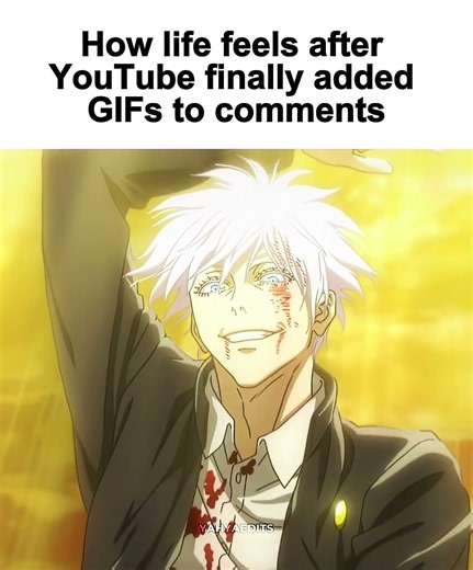 GIF comments on YouTube?! 😭 #anime #meme