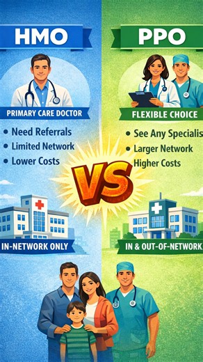 HMO and PPO plans may look similar, but they work very differently when it comes to cost, flexibility, and provider choice. An HMO usually requires referrals and staying in-network to keep costs lower, while a PPO gives you more freedom to see specialists and go out of network at a higher cost. Choosing the wrong plan can mean higher bills or limited access to care when you need it most. Call me today and let’s review your plan together to make sure it truly fits your needs and budget. #HealthIn
