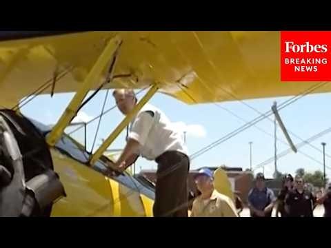 FLASHBACK: President George HW Bush Encounters A Plane He Flew During WWII Training On July 4, 1991